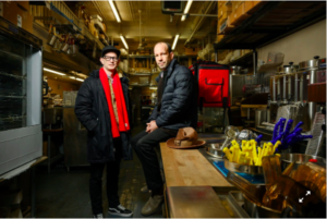 Two men in kitchen